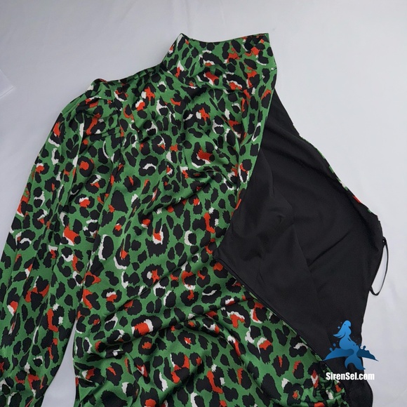 1152 NWT Choosy Untamed One Shoulder Dress - Size L - Green/Red/Black Multi - Picture 10 of 16